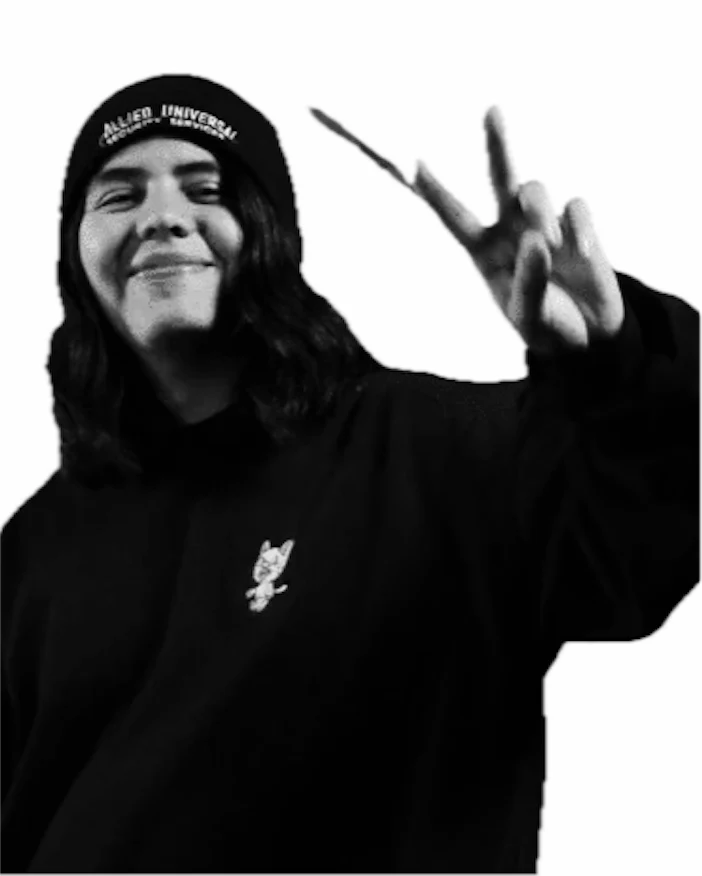 Retrato en blanco y negro de Liam Guerra